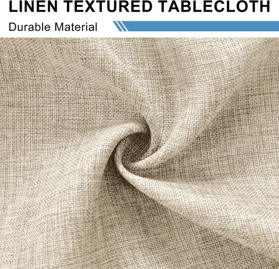 Ibenzoa® Beige tafelkleed met linnenlook voor diverse gelegenheden 135 x 135 cm