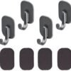 Ibenzoa® Set van 4 Magneethaken in Zwart voor Diverse Oppervlakken en Ruimtes