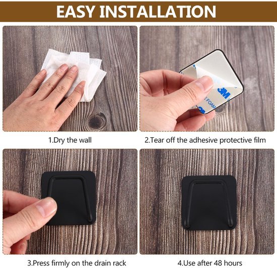 Ibenzoa® Set van 8 Zelfklevende Roestvrijstalen Sponshouders voor Keuken en Badkamer