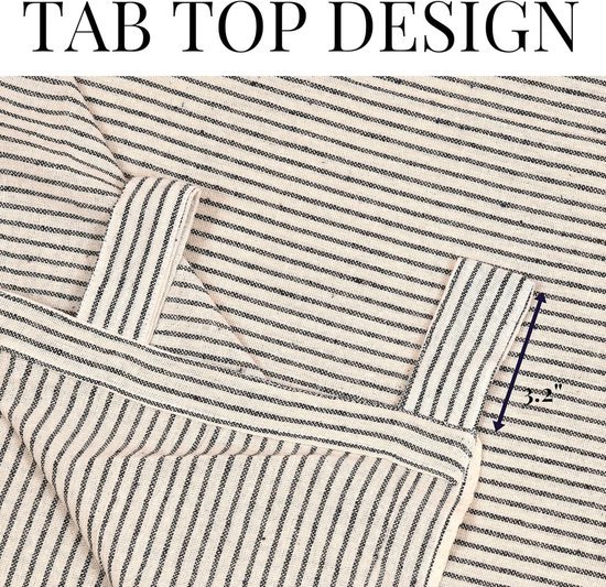 Ibenzoa® Elegante gestreepte gordijnen met lussen voor lichtfiltering in huis