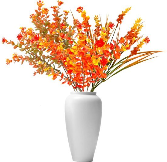 Unyqoos® Set van zes levensechte kunstbloemen voor binnen en buiten decoratie