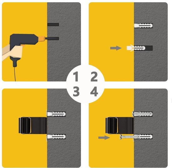 Ibenzoa® set van 6 ophangsystemen voor gereedschap in huis en tuin