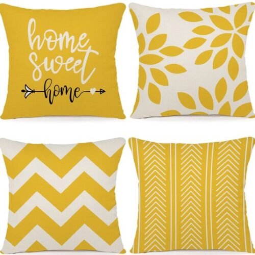Ibenzoa® Set van 4 decoratieve kussenhoezen 50x50 cm voor binnen en buiten