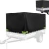 Unyqoos® Waterdicht afdekzeil voor aanhangers met reflecterende strepen en verstevigde hoeken, Zwart, 210x114x90cm