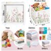 Ibenzoa® Set van drie opvouwbare opbergdozen met bloemenmotief en handgrepen