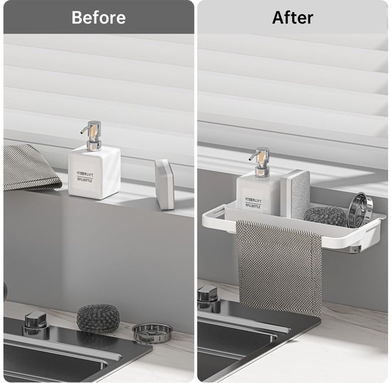 Ibenzoa® Transparante Hangende Spoelbak Organizer voor Keuken en Badkamer