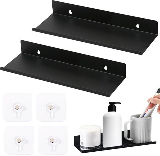 Ibenzoa® Twee stuks zelfklevende zwevende wandplanken voor veelzijdig gebruik thuis en op kantoor