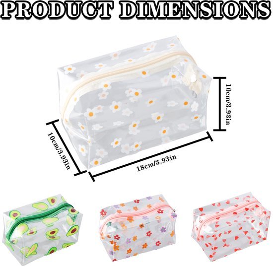 Ibenzoa® Set van 4 Multifunctionele Transparante Tassen voor Cosmetica en Schoolbenodigdheden Ibenzoa® Set van 4 Multifunctionele Transparante Tassen voor Cosmetica en Schoolbenodigdheden