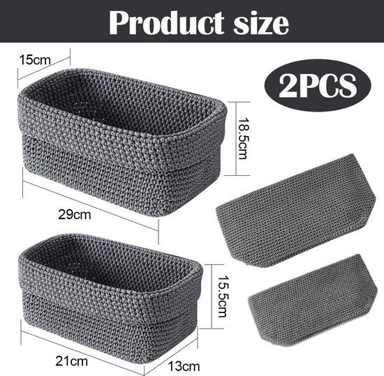 Ibenzoa® Stijlvolle en veelzijdige gevlochten opbergmanden set voor elke ruimte in huis