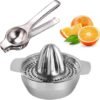 Ibenzoa® Roestvrijstalen handmatige citruspers set voor diverse fruitsoorten met container