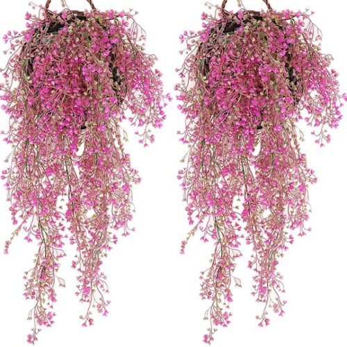 Ibenzoa® Set van 2 decoratieve hangende bloemen voor binnen en buiten gebruik