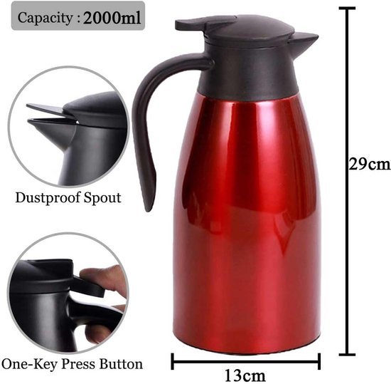 Ibenzoa® Roestvrijstalen thermoskan met en Ibenzoa® Roestvrijstalen thermoskan met en