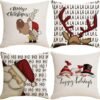 Unyqoos® Set van vier sierlijke kussenslopen voor kerstdecoratie in huis