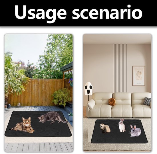 Ibenzoa® Waterdichte en herbruikbare mat voor kooien en transportboxen 150x100 cm