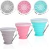 Ibenzoa® Set van 3 compact opvouwbare siliconen bekers voor reizen en outdooractiviteiten