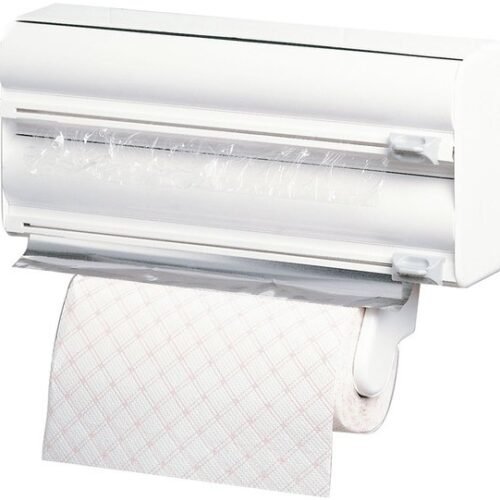 Ibenzoa® Wandgemonteerde keukenrolhouder met snijfunctie en ruimtebesparend ontwerp