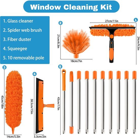 Ibenzoa® Uitgebreid Reinigingsset voor Moeiteloze Schoonmaak van Moeilijk Bereikbare Plekken