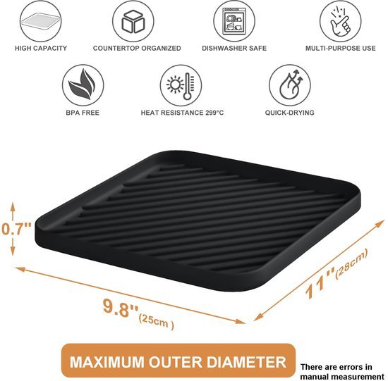 Ibenzoa® Verschuivingsbestendig siliconen dienblad voor keuken en badkamer organisatie