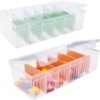 Ibenzoa® Twee transparante kabelorganizer dozen met verstelbare vakken en deksel