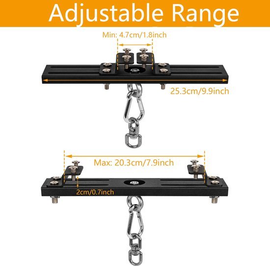 Ibenzoa® Verstelbare stalen hanger voor zware tassen en trainingsuitrusting tot 227 kg