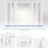 Unyqoos® Verstelbare witte gordijnstangen voor verduistering en isolatie in huis