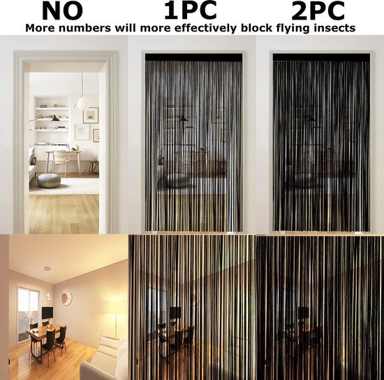 Ibenzoa® Decoratief vliegengordijn voor insectenbescherming en ruimteverdeling