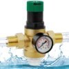 Unyqoos® Messing waterdrukregelaar met manometer en filter voor optimale waterkwaliteit