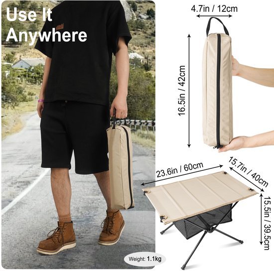 Ibenzoa® Compacte en Opvouwbare Campingtafel met Draagtas voor Outdoor Avonturen Ibenzoa® Compacte en Opvouwbare Campingtafel met Draagtas voor Outdoor Avonturen