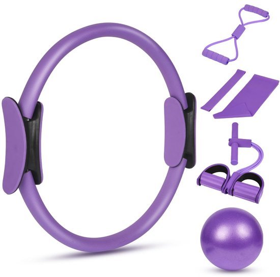Ibenzoa® Complete Pilates en Yoga Set voor Thuis met Accessoires en Weerstandsbanden