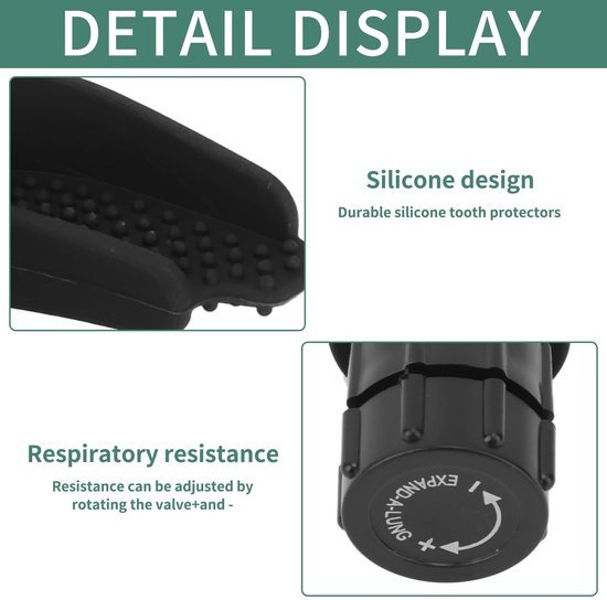 Unyqoos® Draagbare ademtrainer met instelbare weerstand voor conditieverbetering
