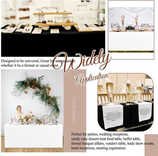 Ibenzoa® Set van 2 wasbare tafelkleden voor klaptafels en evenementen