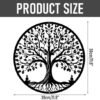 Ibenzoa® Ronde metalen wanddecoratie met levensboomontwerp voor elke ruimte