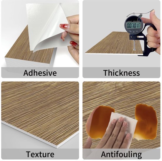 Ibenzoa® Waterdichte zelfklevende tegelstickers met houtnerf voor veelzijdige decoratie