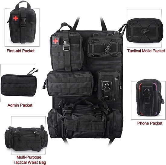 Ibenzoa® Waterdichte autostoelorganizer met afneembare tassen voor veelzijdige opslag