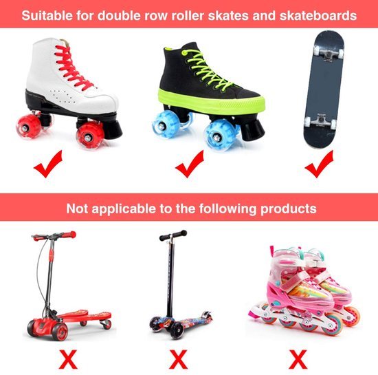 Unyqoos® Lichtgevende skatewielen set van 8 voor rolschaatsen en skateboards