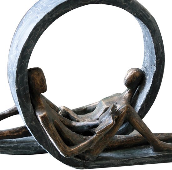 Ibenzoa® Decoratieve sculptuur van man en vrouw met elegante bronsfinish