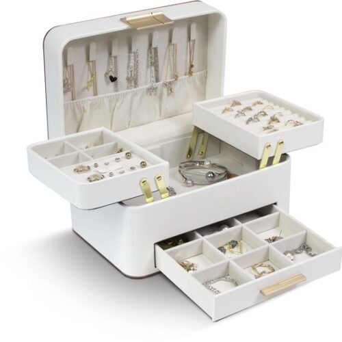 Unyqoos® Ruime en stijlvolle sieradenorganizer met drie niveaus voor dames