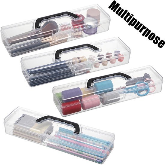 Ibenzoa® Driedelige set opbergdozen voor penselen en schrijfgerei met deksel