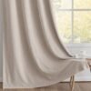 Unyqoos® Lichtbruine verduisteringsgordijnen met linnenlook en hittebescherming, set van twee