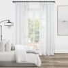 Ibenzoa® Transparante lichte gordijnen met linnen uitstraling voor privacy en decoratie