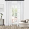 Ibenzoa® Transparante lichte gordijnen met linnen uitstraling voor privacy en decoratie