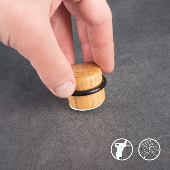 Ibenzoa® Set van 2 Zelfklevende Deurbuffers in Eikenhout voor Vloerbescherming