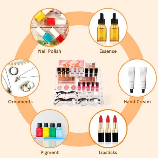 Ibenzoa® Transparante 6-laagse opbergstandaard voor nagellak en kleine flessen Ibenzoa® Transparante 6-laagse opbergstandaard voor nagellak en kleine flessen