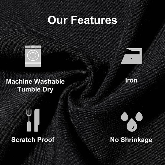 Ibenzoa® Set van twee zwarte tafelkleden voor veelzijdig gebruik in huis en horeca