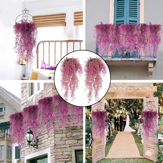 Ibenzoa® Set van 2 decoratieve hangende bloemen voor binnen en buiten gebruik Ibenzoa® Set van 2 decoratieve hangende bloemen voor binnen en buiten gebruik