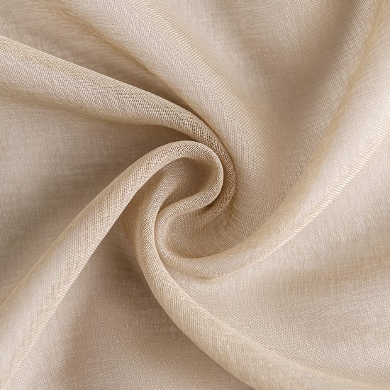 Ibenzoa® Transparante beige vitrage set met moderne inslagringen voor woonkamer en slaapkamer