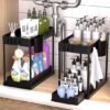 Ibenzoa® Dubbele onderkast organizer met schuiflade en accessoires voor badkamer en keuken Ibenzoa® Dubbele onderkast organizer met schuiflade en accessoires voor badkamer en keuken