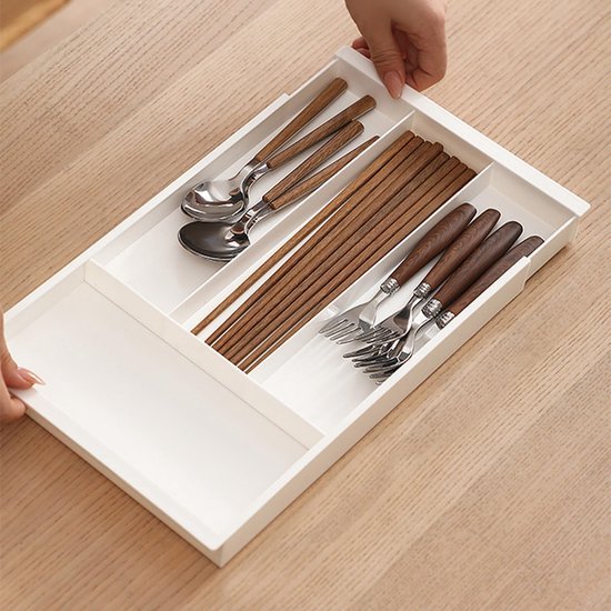 Ibenzoa® Verstelbare kunststof bestekbak voor optimale organisatie van keukenladen