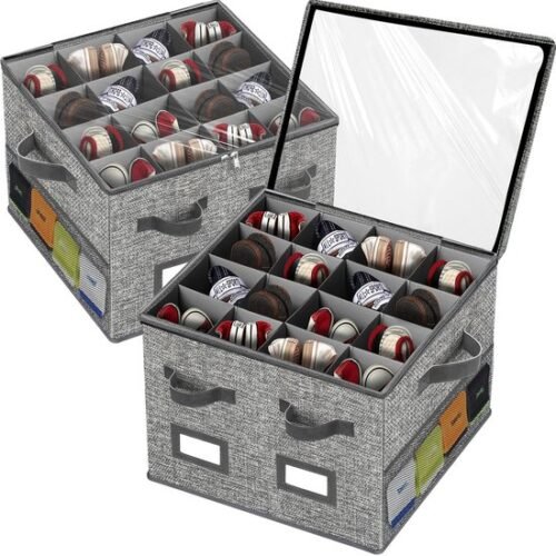 Ibenzoa® Opvouwbare schoenenopslag met 32 vakken en doorzichtig kijkvenster