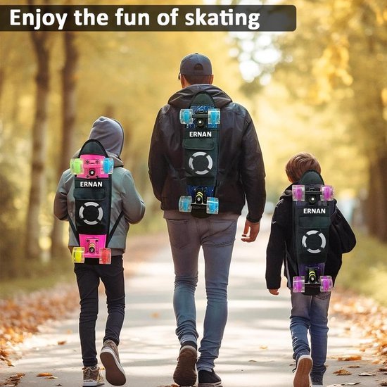Unyqoos® Mini Cruiser Skateboard met LED Wielen voor Kinderen en Volwassenen Unyqoos® Mini Cruiser Skateboard met LED Wielen voor Kinderen en Volwassenen